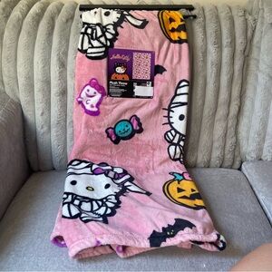 Hello Kitty Halloween Blanket - Hello Kitty Pink Mummy Blanket with Pumpkins